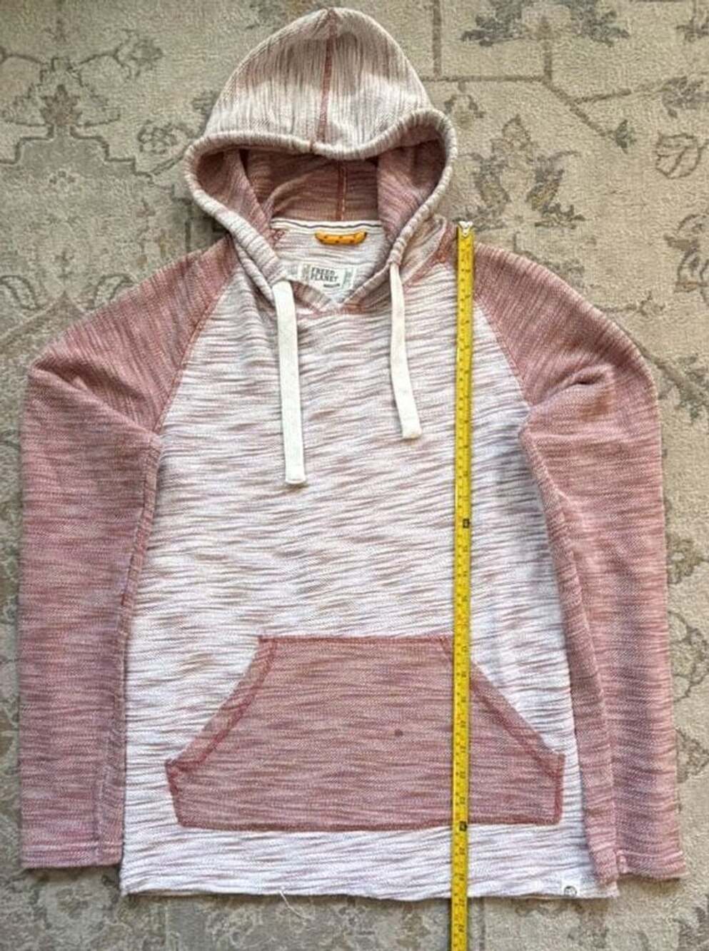 Free Planet Women's Medium Peach & White Marled Pullover Hoodie Sweatshirt Style